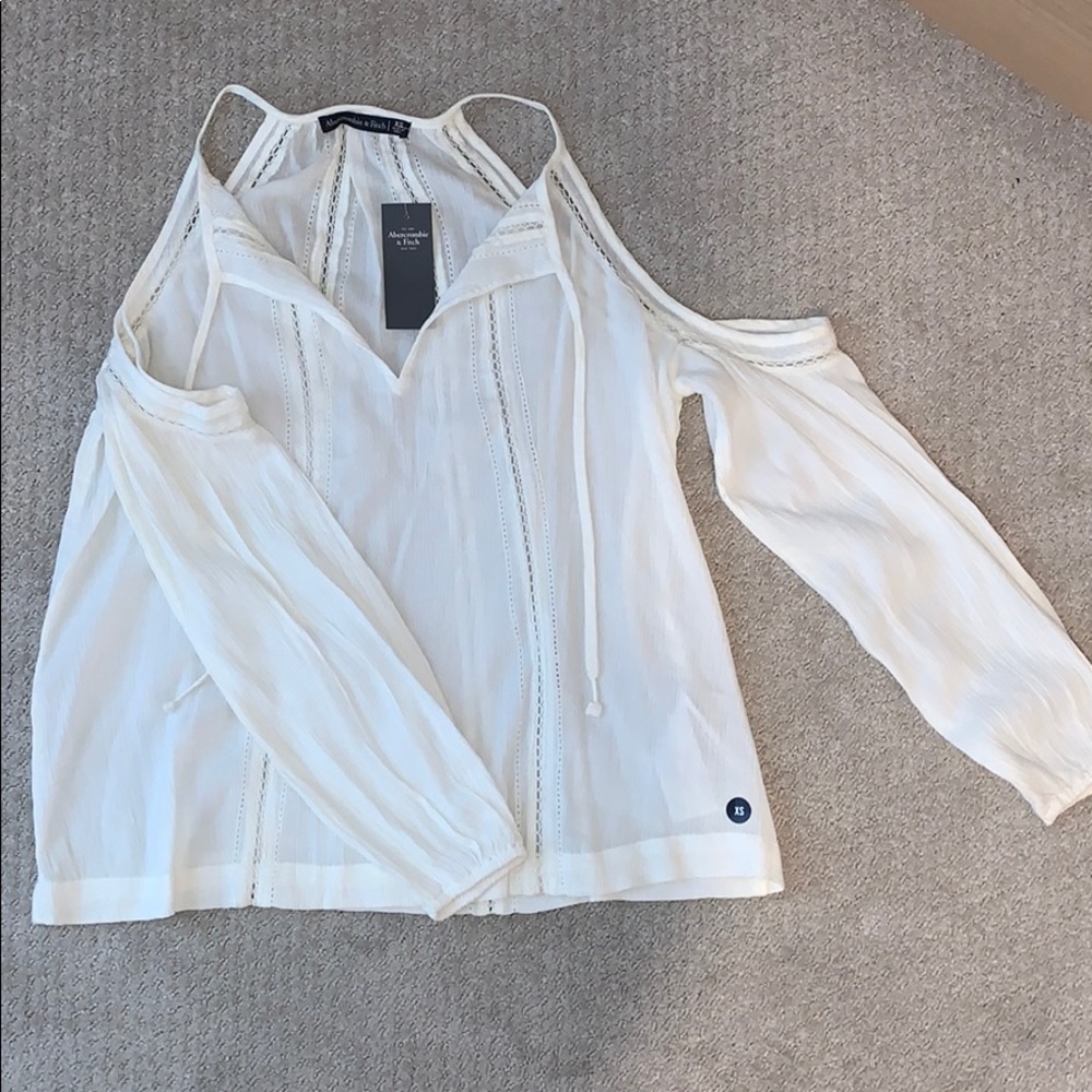 A&F flowy open shoulder long sleeve